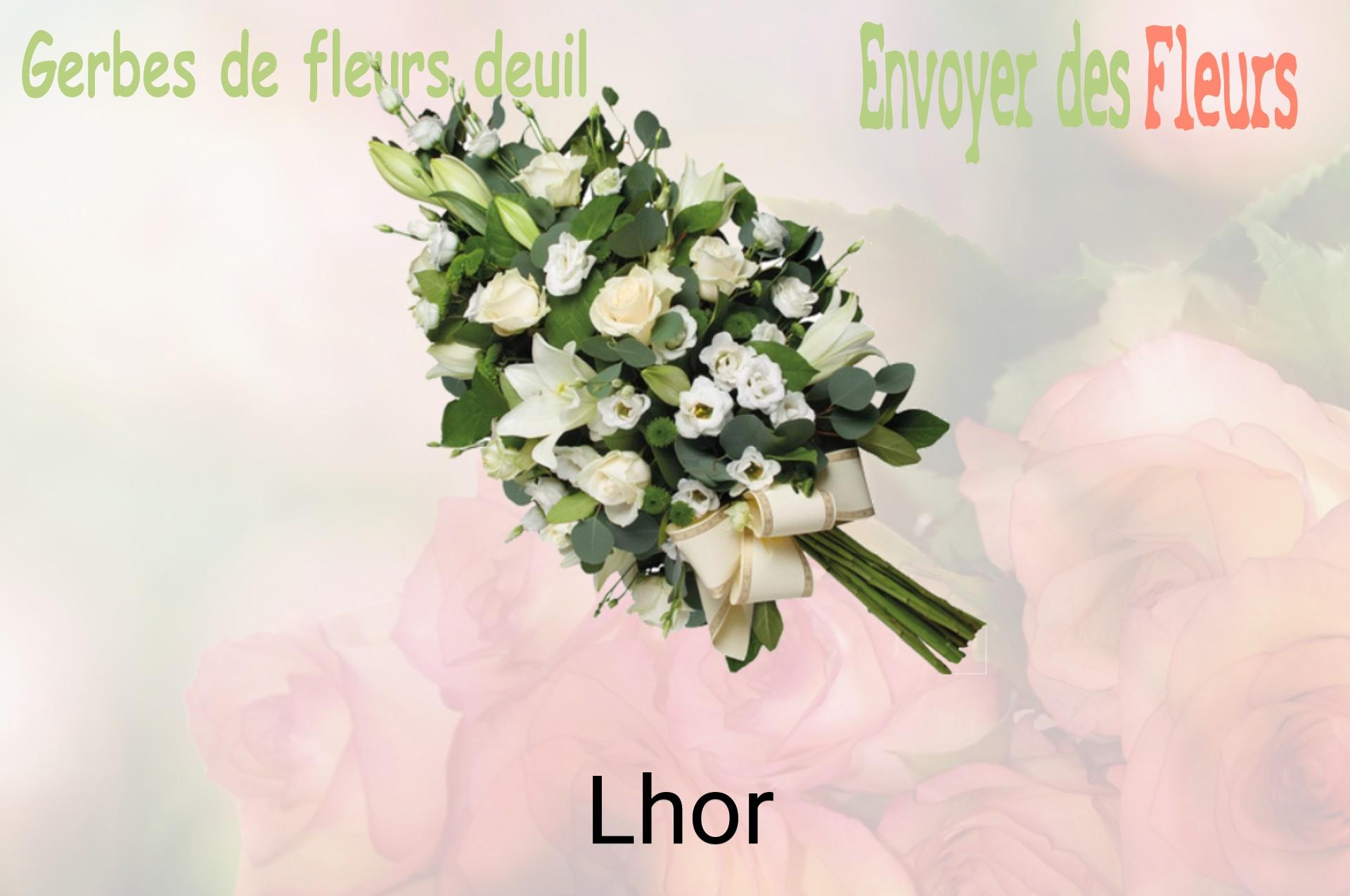 Gerbe de fleurs de deuil livrée à Lhor